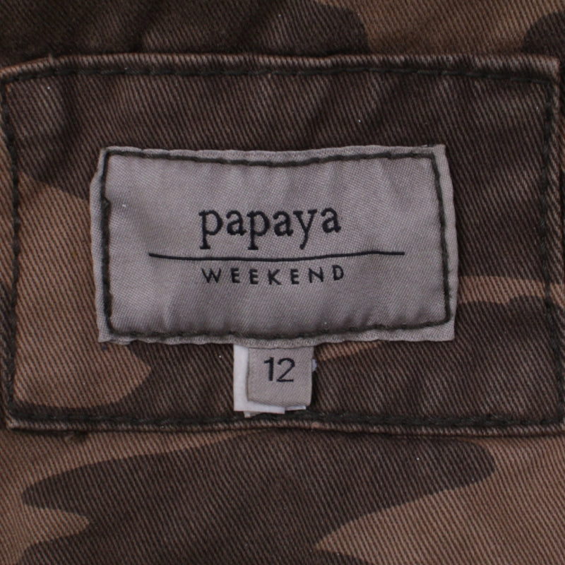 Papaya 90's Hooded Full Zip Up Parka Large (missing sizing label) Brown