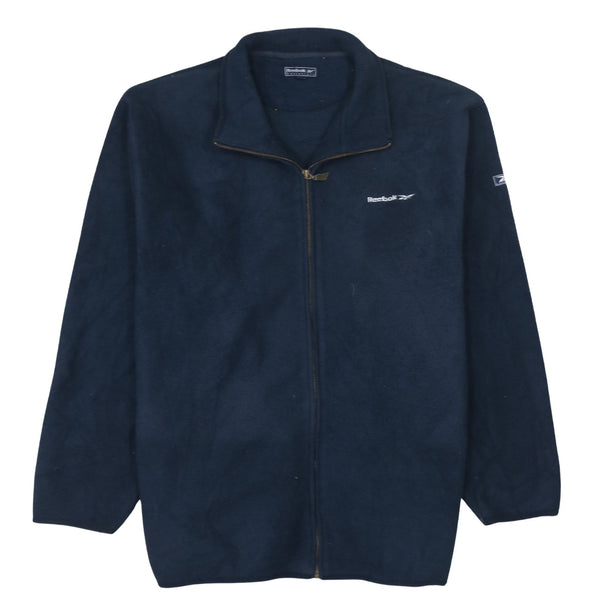 Reebok 90's Hiking Warm Full Zip Up Fleece Jumper Large  Navy Blue