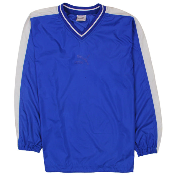 Puma 90's V Neck Windbreaker Small (missing sizing label) Blue