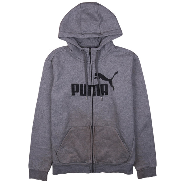 Puma 90's Spellout Full Zip Up Hoodie Medium Grey