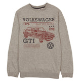 Volkswagen 90's Spellout Crew Neck Sweatshirt Small Grey