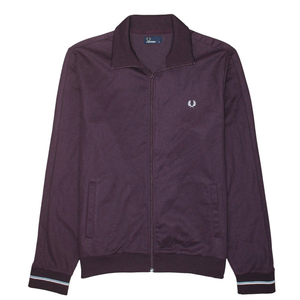 FRED PERRY Burgundy Red Jacket Women’s XLarge Embroidered Laurel Wreath Zip Track Top