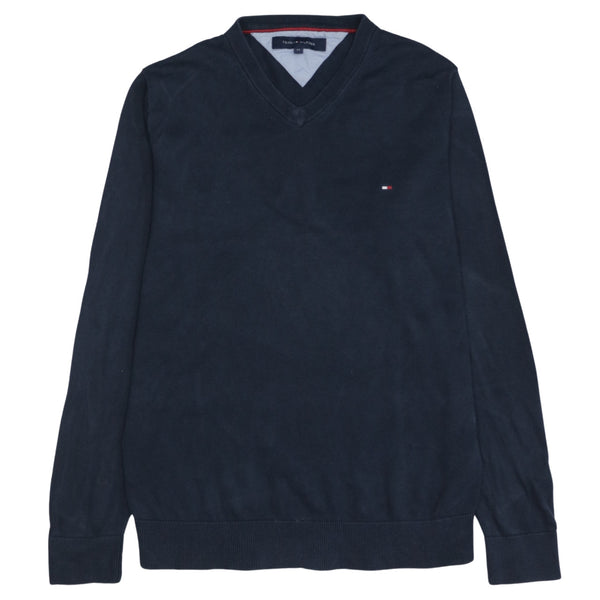 Tommy Hilfiger 90's Lightweight V Neck Sweatshirt Medium Navy Blue