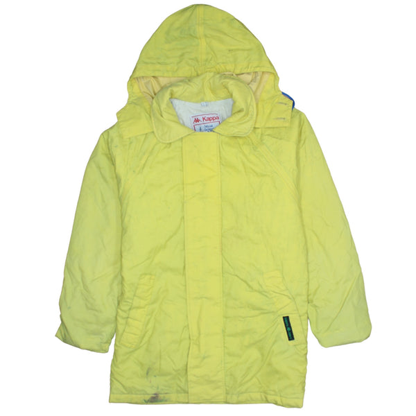 Kappa 90's Hooded Full Zip Up Windbreaker Large  Yellow