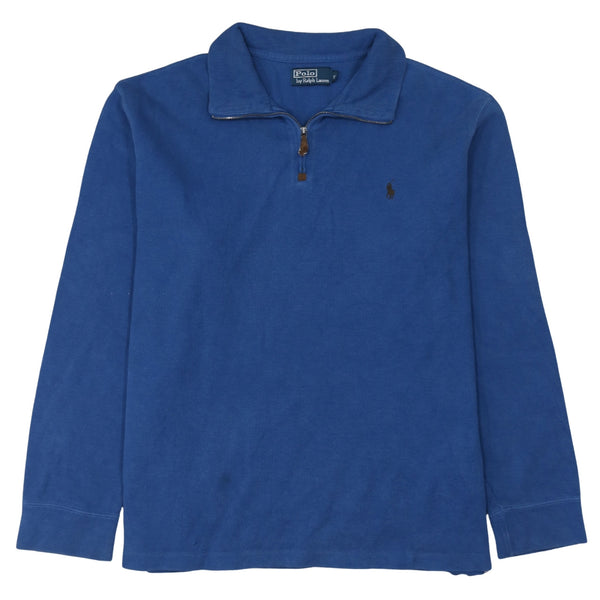 Polo Ralph Lauren Blue Quarter Zip Sweatshirt Men’s XLarge Embroidered Pony Logo Pullover Top