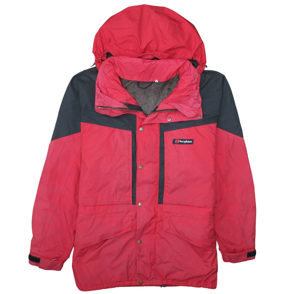Berghaus 90's Hooded Full Zip Up Windbreaker Medium Red