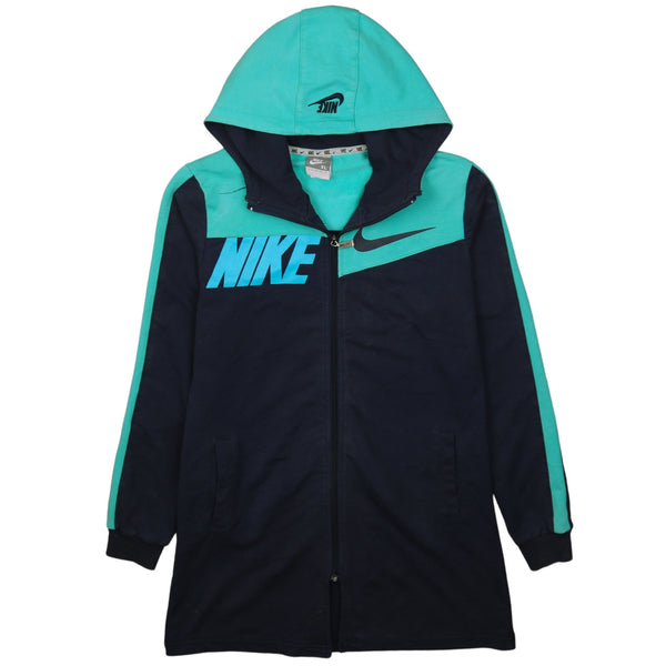 Nike 90's Swoosh Full Zip Up Hoodie XLarge Blue