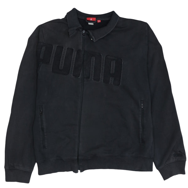 Puma 90's Spellout Full Zip Up Sweatshirt XLarge Black