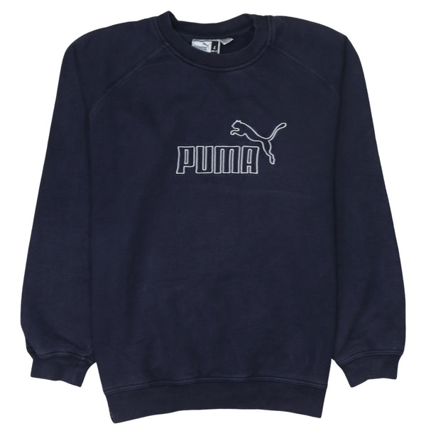 Puma 90's Spellout Crew Neck Sweatshirt Large Navy Blue