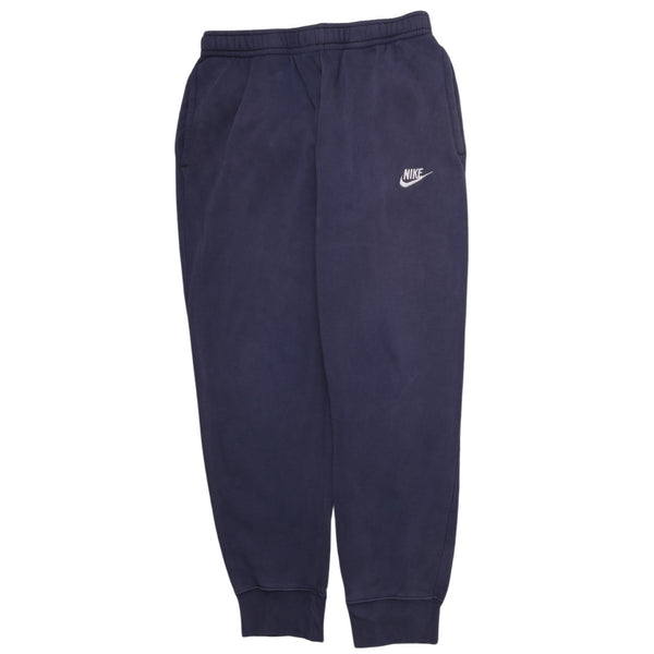 Nike 90's Swoosh Elasticated Waistband Drawstrings Joggers / Sweatpants Medium Navy Blue