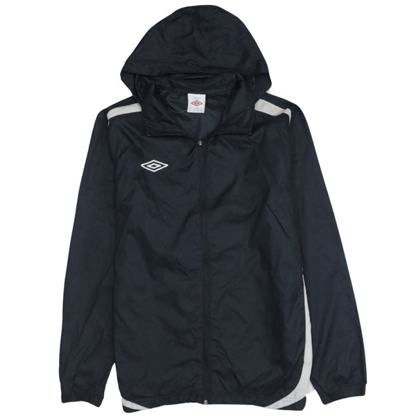 Umbro 90's Hooded Full Zip Up Windbreaker Medium Black
