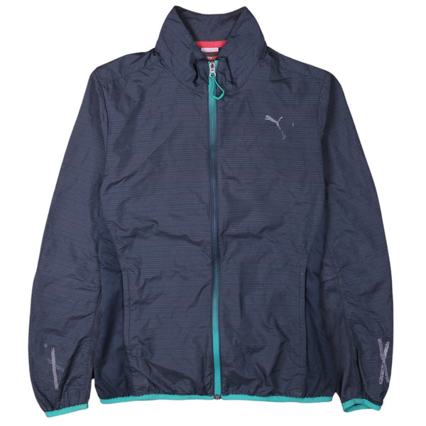 Puma 90's Lightweight Full Zip Up Windbreaker Medium Navy Blue