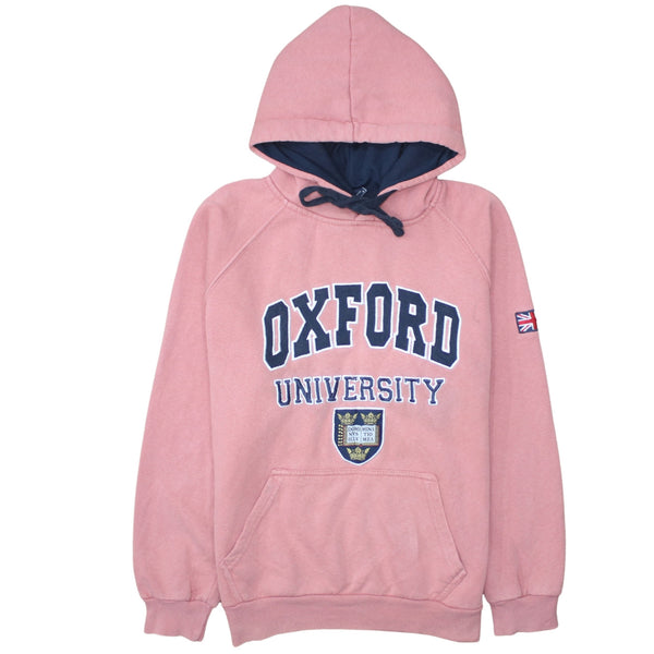 University Of OxFord 90's Spellout Pullover Hoodie Small Pink