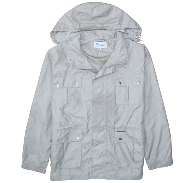 Champion 90's Hooded Full Zip Up Windbreaker XLarge Grey