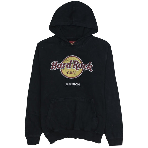 Hard Rock Cafe 90's Spellout Pullover Hoodie Medium  Black