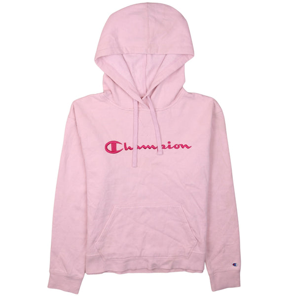 Champion 90's Spellout Heavyweight Hoodie Medium Pink