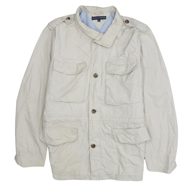 Tommy Hilfiger 90's Lightweight Button Up Windbreaker XLarge Beige Cream