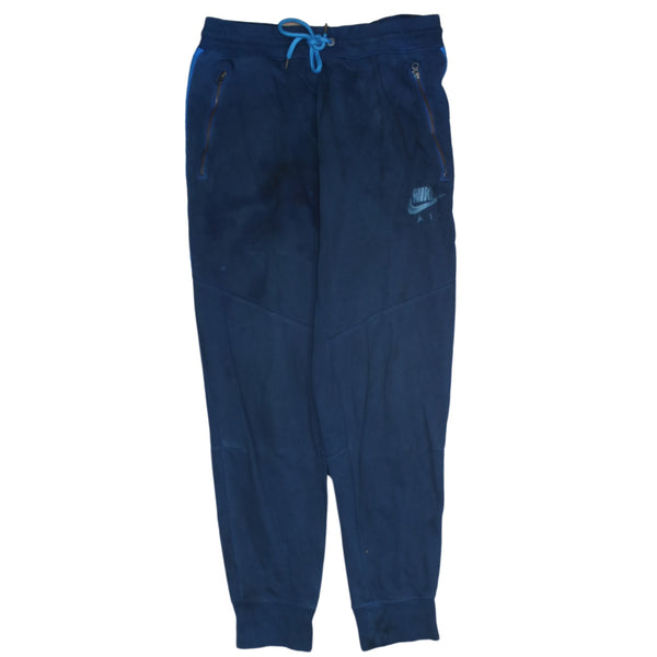 Nike Navy Blue Joggers Men’s Small Embroidered Air Logo Zip Pockets Cuffed Sweatpants