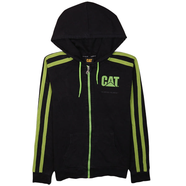 Cat 90's Full Zip Up Hoodie Small (missing sizing label) Black