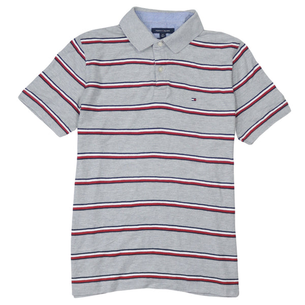 Tommy Hilfiger 90's Short Sleeves Quarter Button Polo Shirt Large Grey
