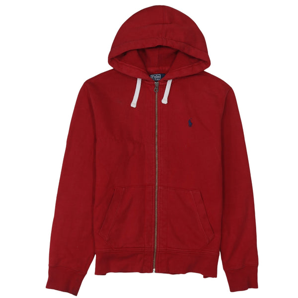 Polo Ralph Lauren 90's Lightweight Full Zip Up Hoodie Medium Red