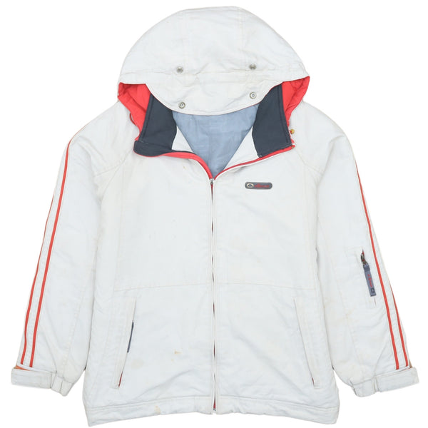 Ellesse 90's Beige Cream Hooded Full Zip Windbreaker Small Mens