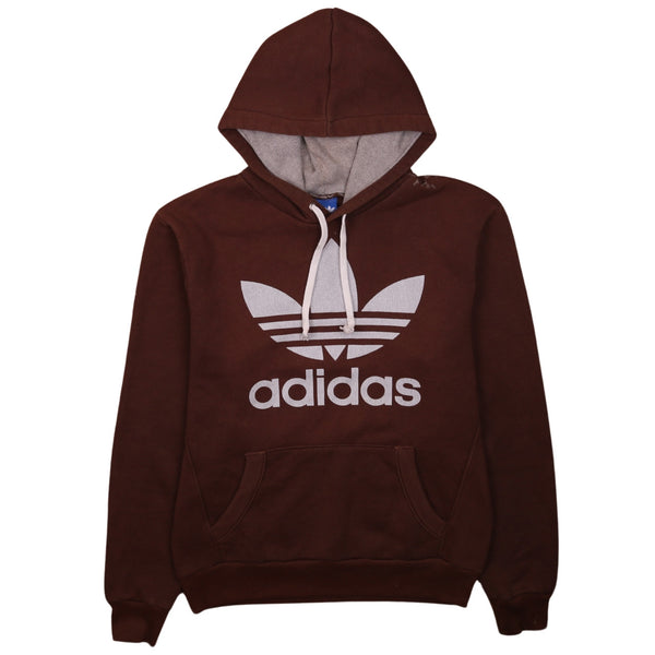 Adidas 90's Spellout Pullover Hoodie Medium Brown