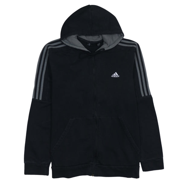 Adidas 90's Striped Sleeve Pullover Hoodie XXLarge (2XL) Black