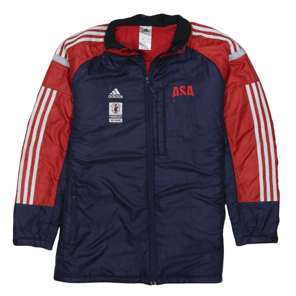 Adidas 90's Striped Sleeve Full Zip Up Windbreaker Large  Navy Blue