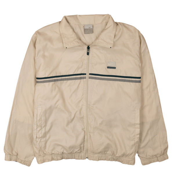 Nike 90's Swoosh Full Zip Up Windbreaker XLarge Beige Cream