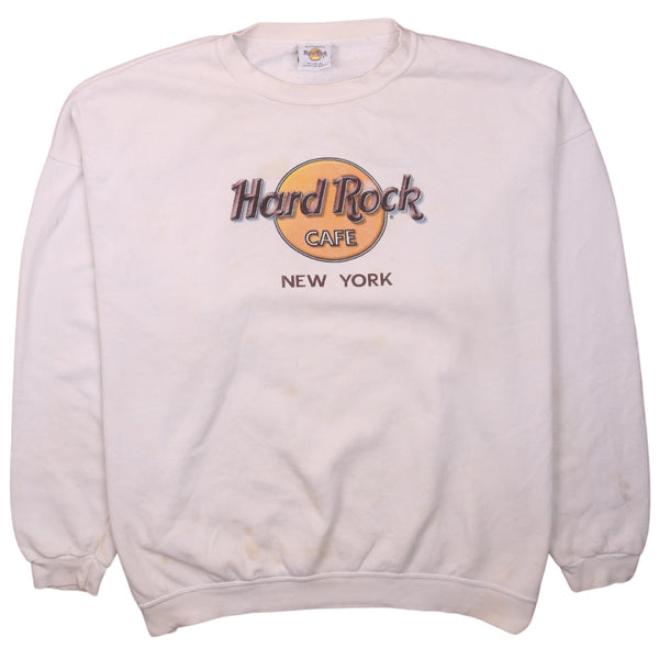 Hard Rock Cafe 90's Spellout Crew Neck Sweatshirt XXXLarge (missing sizing label) White