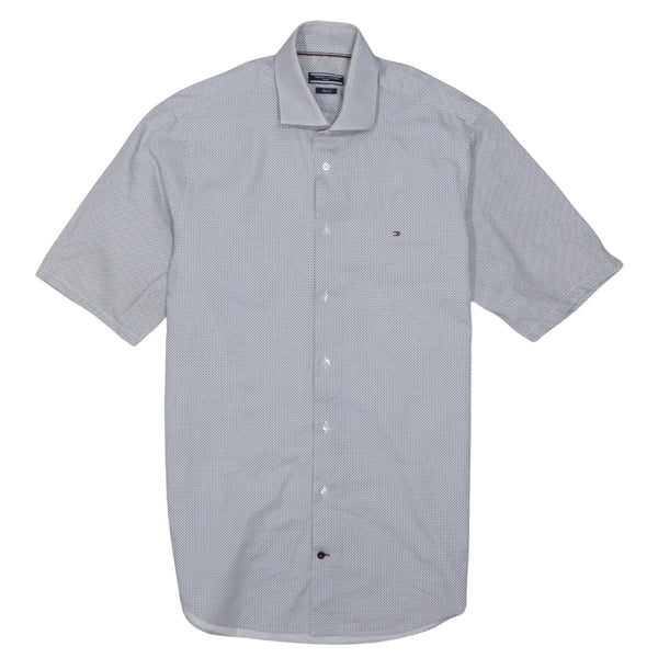 Tommy Hilfiger 90's Short Sleeves Button Up T Shirt Medium  Grey