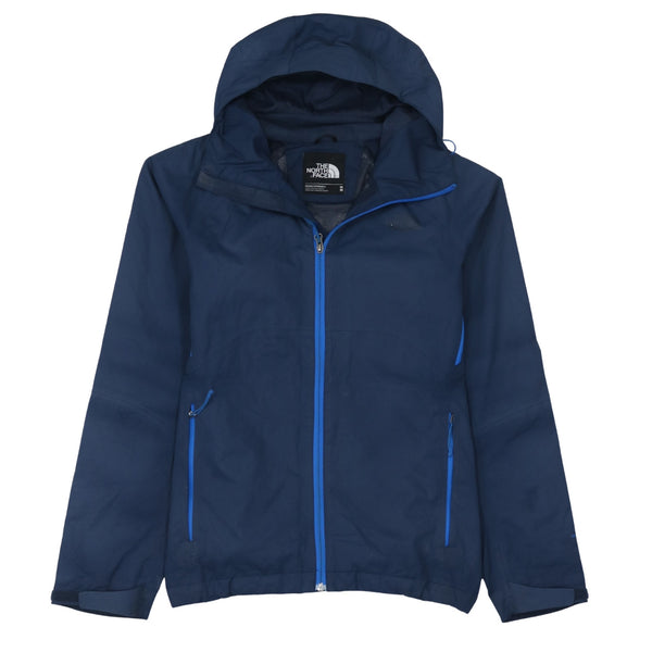The North Face Navy Blue Hooded Jacket Men's Medium Zip Pockets Waterproof Windbreaker