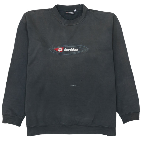 Lotto Black Sweatshirt Men's XXLarge Printed Logo Crewneck Pullover Fleece Top