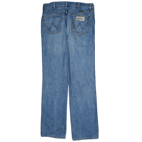 Wrangler Light Blue Jeans Men's W33 L34 Straight Leg Five Pocket Denim Pants