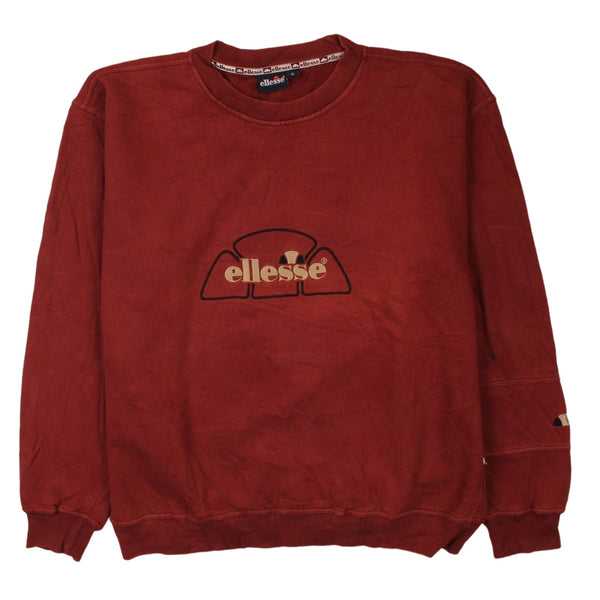 Ellesse 90's Spellout Heavyweight 90's Crewneck Sweatshirt XLarge Burgundy Red