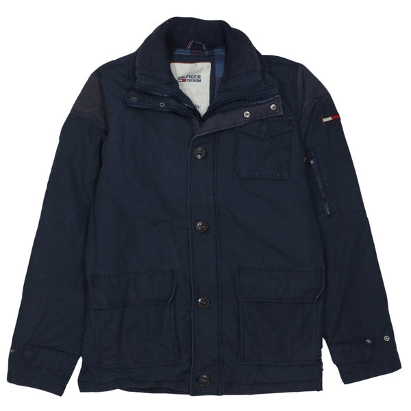 Tommy Hilfiger 90's Plain Full Zip Up Windbreaker Large Navy Blue