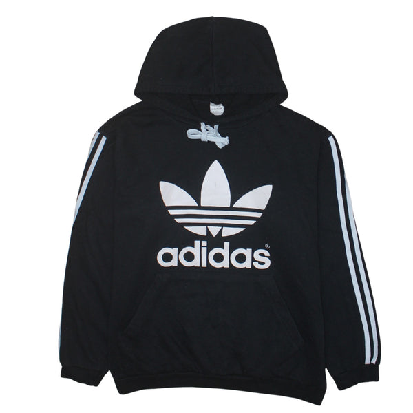 Adidas 90's Spellout Pullover Hoodie Large Black