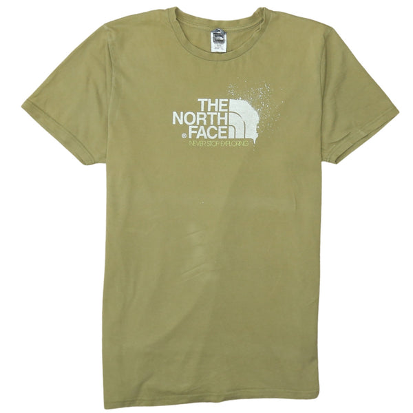 The North Face Khaki Green T Shirt Men's XLarge Printed Logo Front Back Tee Top