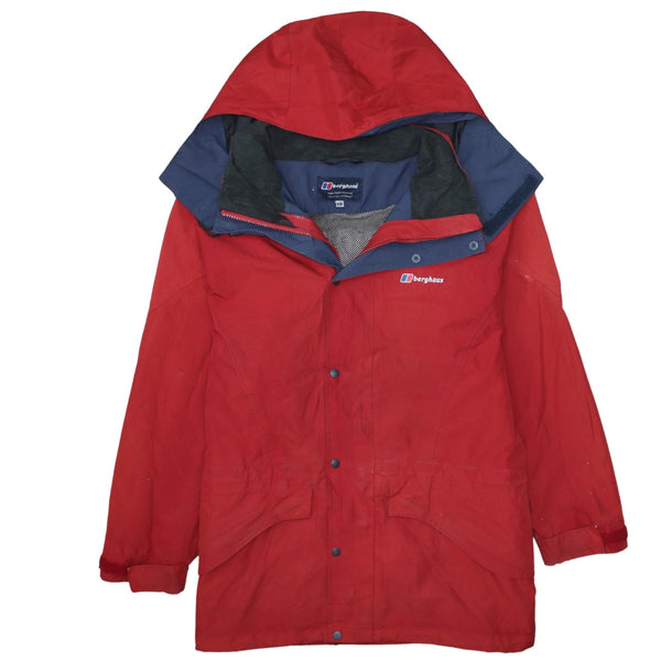 Berghaus 90's Hooded Full Zip Up Windbreaker Medium  Red