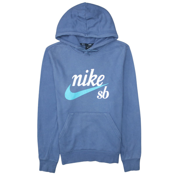Nike 90's Center Middle Swoosh Pullover Hoodie Small Blue