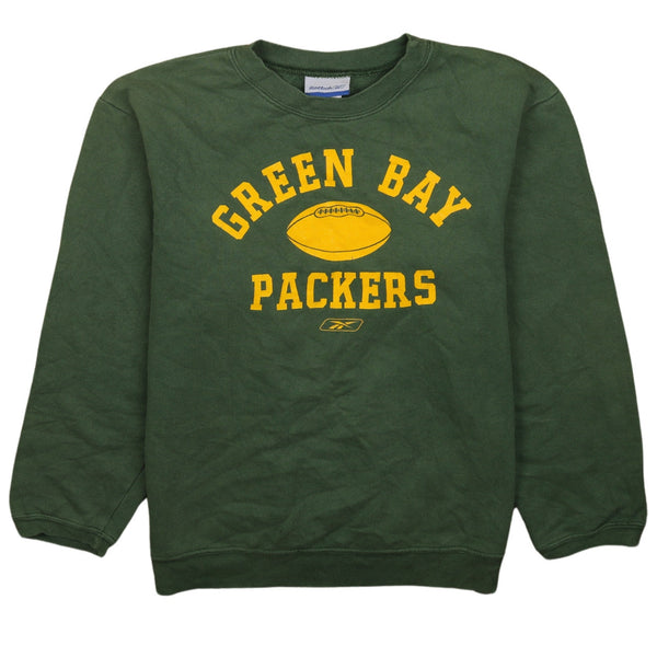 Reebok 90's Green Bay Packers Crew Neck Sweatshirt Medium (missing sizing label) Green