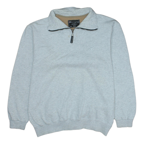 Champion 90's Lightweight Quarter Zip Sweatshirt Large Grey