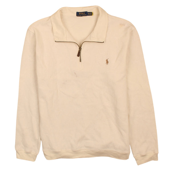 Polo Ralph Lauren 90's Heavyweight Quarter Zip Jumper / Sweater XXLarge (2XL) Beige Cream