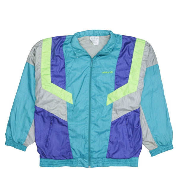 Adidas 90's Lightweight Full Zip Up Windbreaker Medium Blue