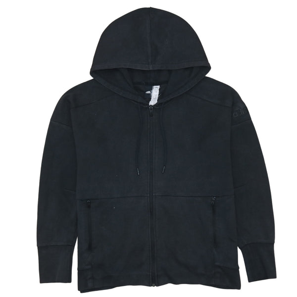 Adidas 90's Black Full Zip Up Hoodie Women's XLarge