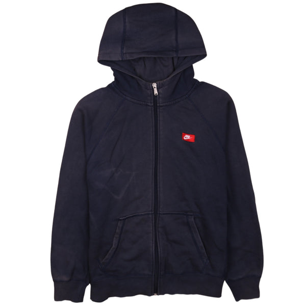 Nike 90s Vintage Swoosh Navy Blue Full Zip Hoodie Women's XL