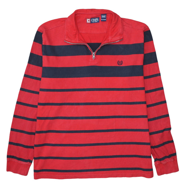 Chaps 90's Lightweight Quarter Zip Sweatshirt XXLarge (2XL) Red
