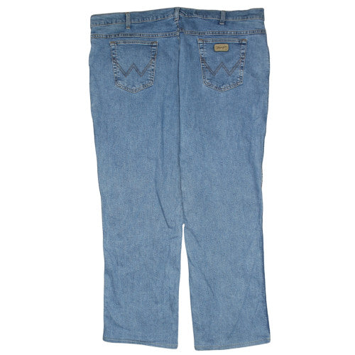 Wrangler Light Blue Jeans Men's 46 Straight Leg Five Pocket Denim Trousers Pants