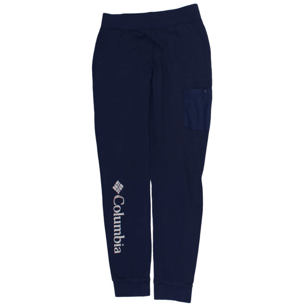 Columbia 90's Elasticated Waistband Drawstrings Joggers / Sweatpants Large Navy Blue